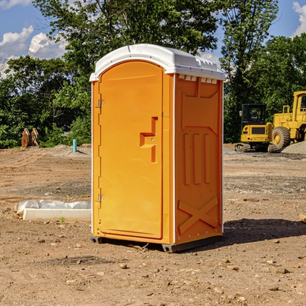 how often are the portable restrooms cleaned and serviced during a rental period in North Castle